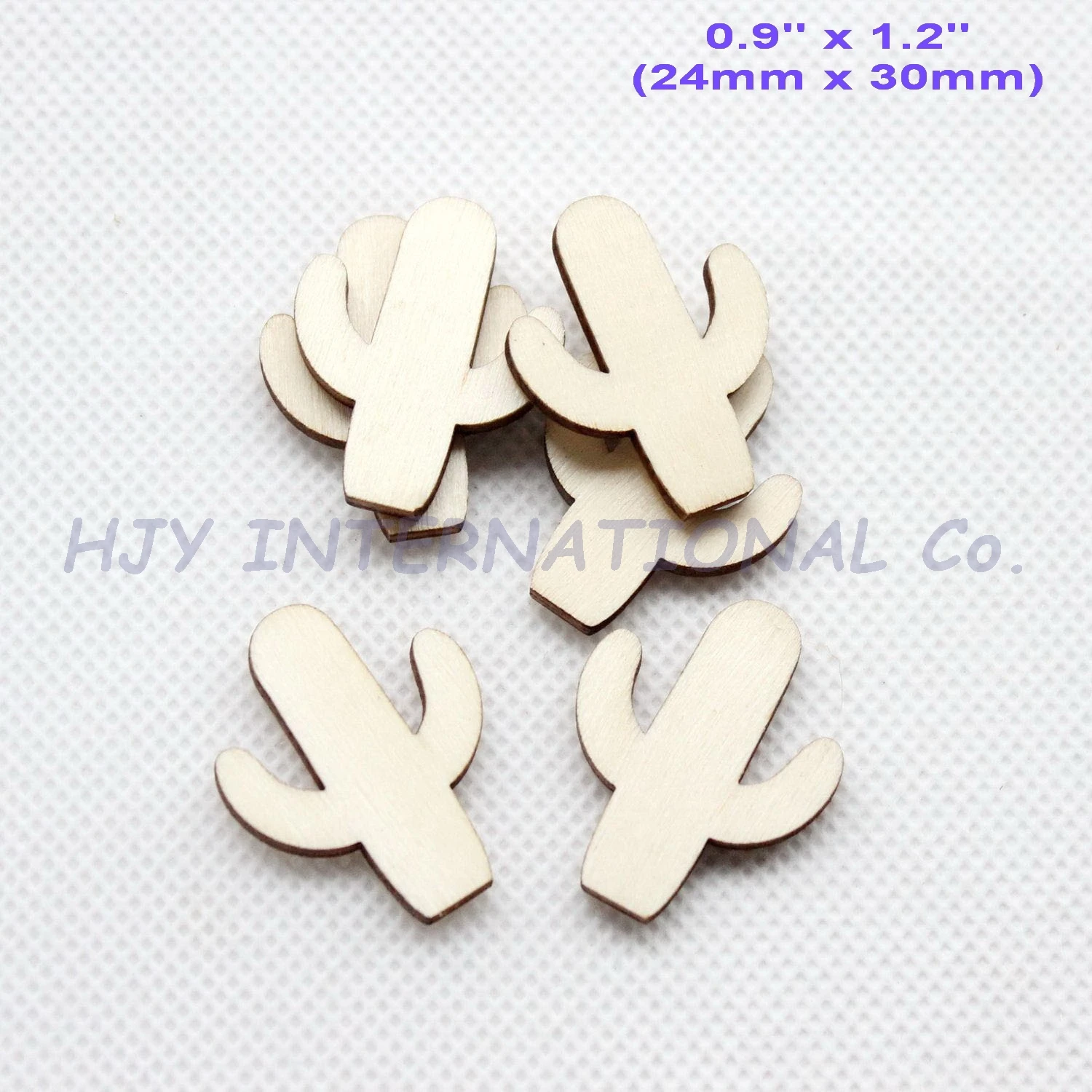

(50pcs/lot) 30mm Natural Blank Wooden Cactus Ornaments Rusitc Favor Crafts In Bulk-CT1415B