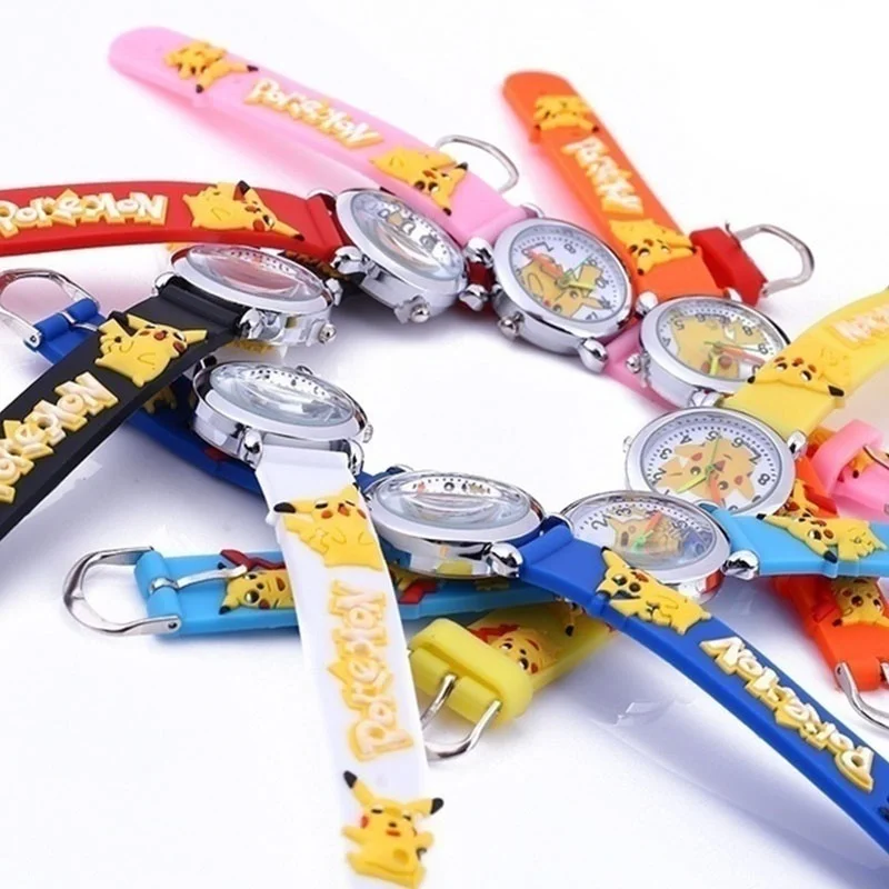 Dropshipping-Cartoon-Children-s-Watch-Silicone-Bracelet-Pokemon-Pikachu-Kids-Watch-for-children-watch-gift-support