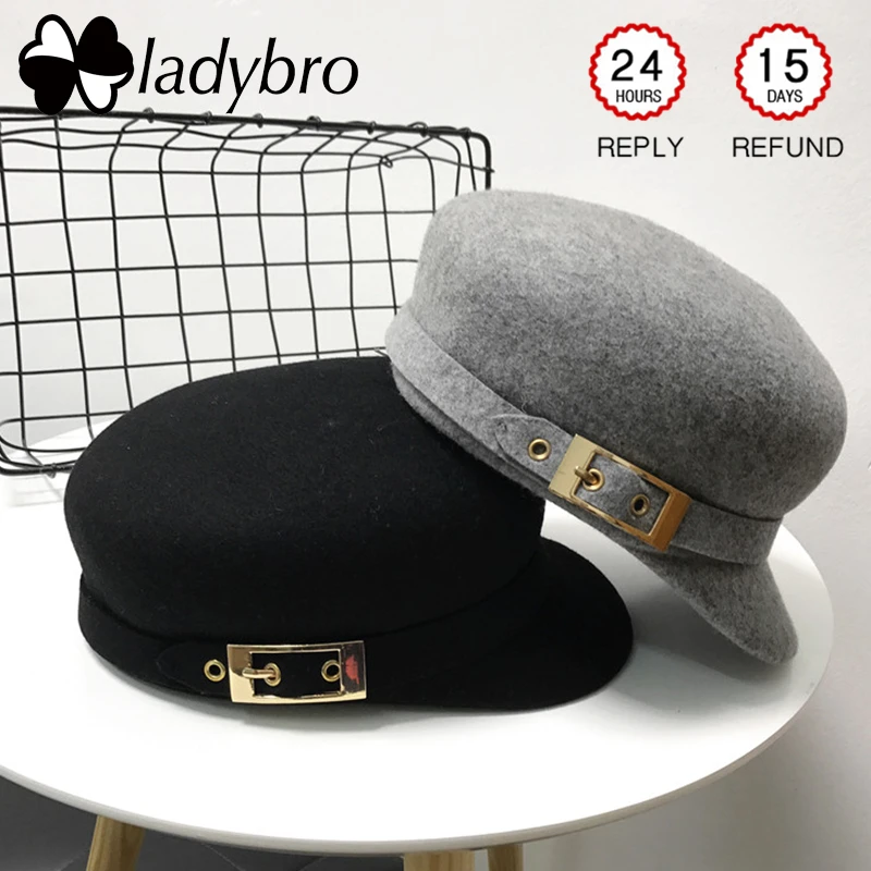 Женская шерстяная шляпа Ladybro фетровая женская газетчика осенне зимняя