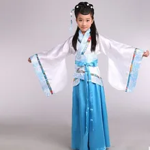 Детские девушки дети Китайский традиционный костюм Hanfu детская одежда династии Тан костюмы Косплэй праздничное платье 90-150 см