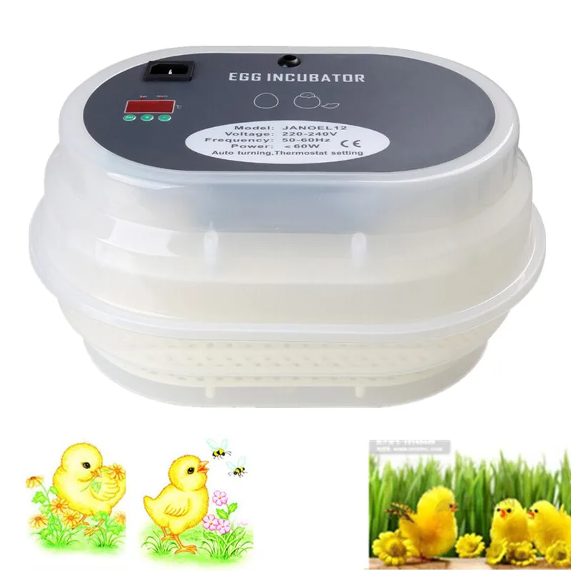 

Home Use Automatic Chicken Duck Egg Hatcher Digital Hatching 12 Eggs Incubator EU Plug