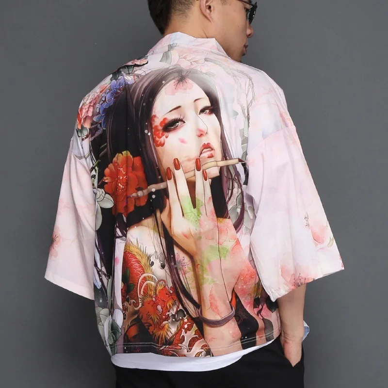 Yukata haori men Japanese kimono cardigan men samurai costume clothing kimono jacket mens shirt yukata haori TA491