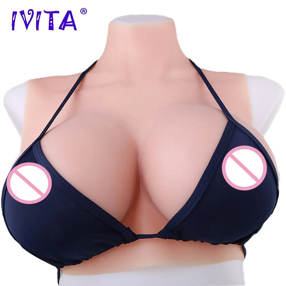 Реалистичная силиконовая грудь IVITA 3300g искусственная для трансвеститов