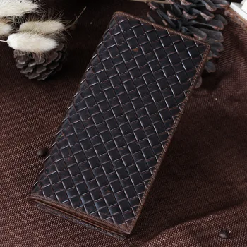 

Retro Leather Purses Cowhide Weave Pattern Male and Female Wallets Fashion Wallets Oil Wax Wallet Support Drop Shipping