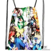 Обычай Покемон-черно-белый@ 1 походная сумка на шнурке милый рюкзак для детей(черная спинка) 31x40 см#180612-02-24