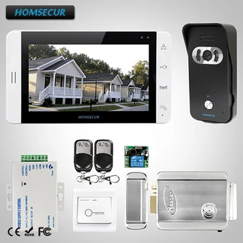 

HOMSECUR 7" Video Door Entry Security Intercom+Monitor for Apartment : L3:TC021-B Camera(Black)+TM703-W Monitor(White)+Lock