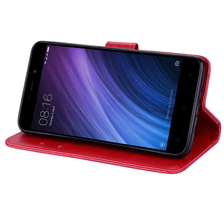 Чехол для Xiaomi Redmi 4A чехол с откидной крышкой и объемными розами кожаный бумажник