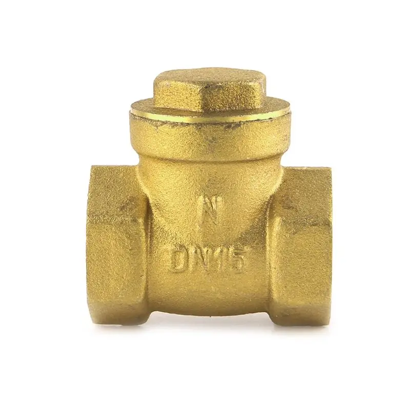 SUOFEILAIMU-VALVES Golden Horizontal Check Valve Brass Non Return Valve 1//2 inch L29K