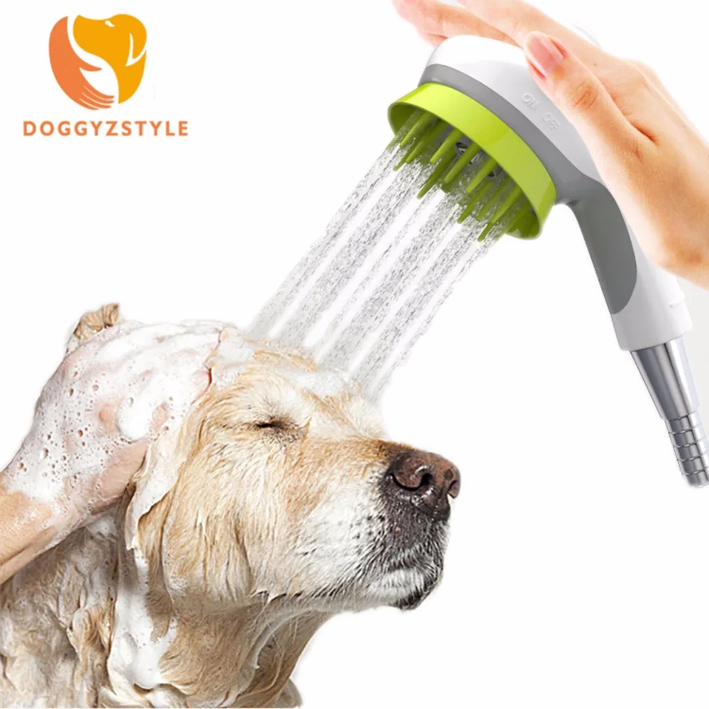DOGGYZSTYLE Dog Bath Tool Shower Head Comfortable Pet Massage Comb
