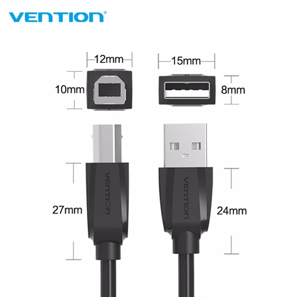 Vention A59 USB2.0 кабель для принтера супер высокая скорость USB2.0 папа-папа принтер порт кабель для передачи данных черный