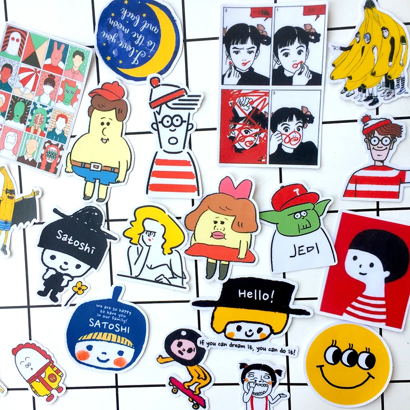 

Funny cute strange action exaggerated expression stickers DIY scrapbook album diary gift happy planner decorative stickers