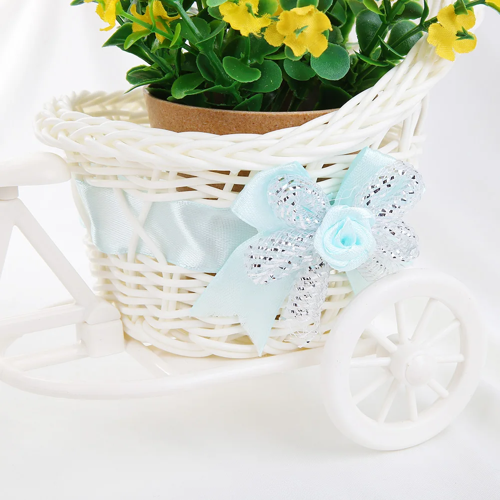 Ротанговая трехколесная корзина для велосипеда домашний сад свадебное украшение вечерние ваза для офиса украшение из ротанга трехколесная ваза для украшения