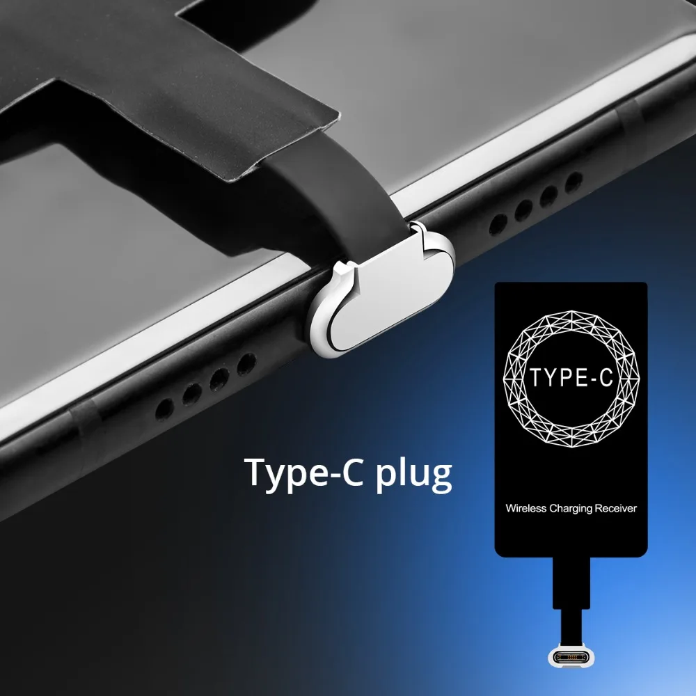 FONKEN Qi Беспроводное зарядное устройство зарядный приемник Micro usb type C Qi Беспроводное зарядное устройство Модуль зарядного устройства для мобильного телефона Android