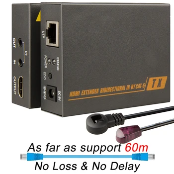 

Navceker HDMI Extender 60m Support POC & Loop Out HDMI Extender with IR Control 1080P HDMI to RJ45 Extender Transmitter Receiver