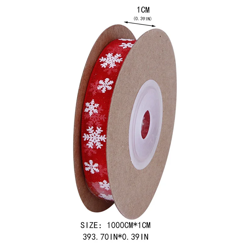 10 мм 25 мм органза лента Снежинка рождественские ленты для ручной работы рукоделие Подарочная упаковка украшения 10 м/лот - Цвет: RD1