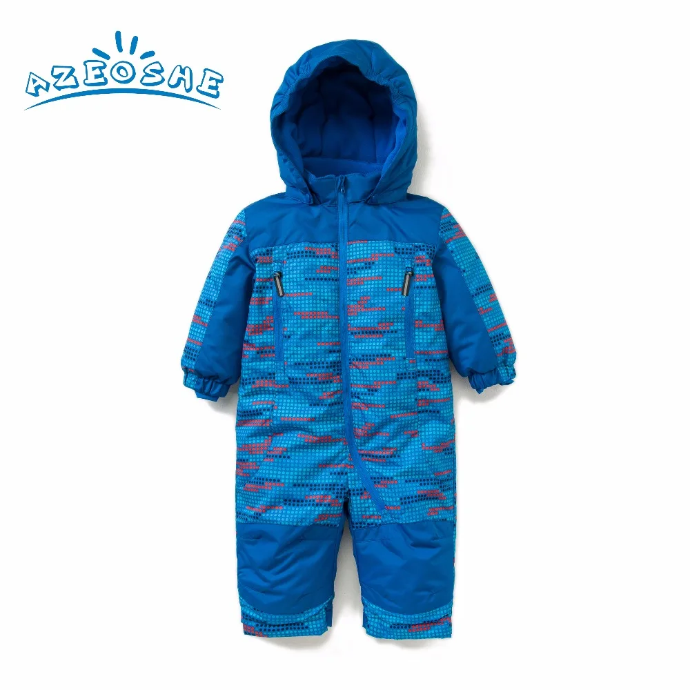 AZEOSHE رومبير الخريف الشتاء ، طفلة الوردي البولكا نقطة snowsuit ، الطفل الصبي الأزرق رومبير يندبروف و ماء