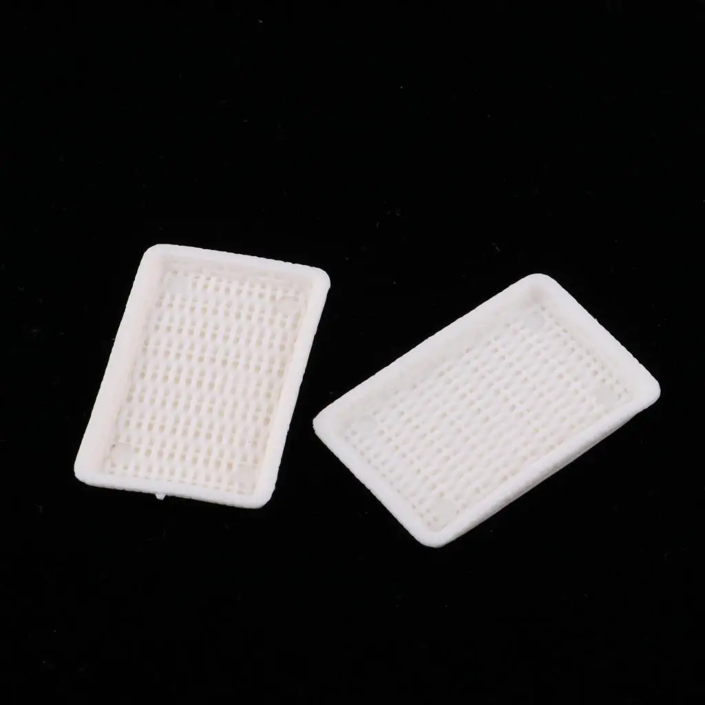 10 Pieces 1/6 Foods Fruit Plate Tea Tray Dollhouse Tableware Any Rooms Table Accessories Kitchen Dish Decor White Color 