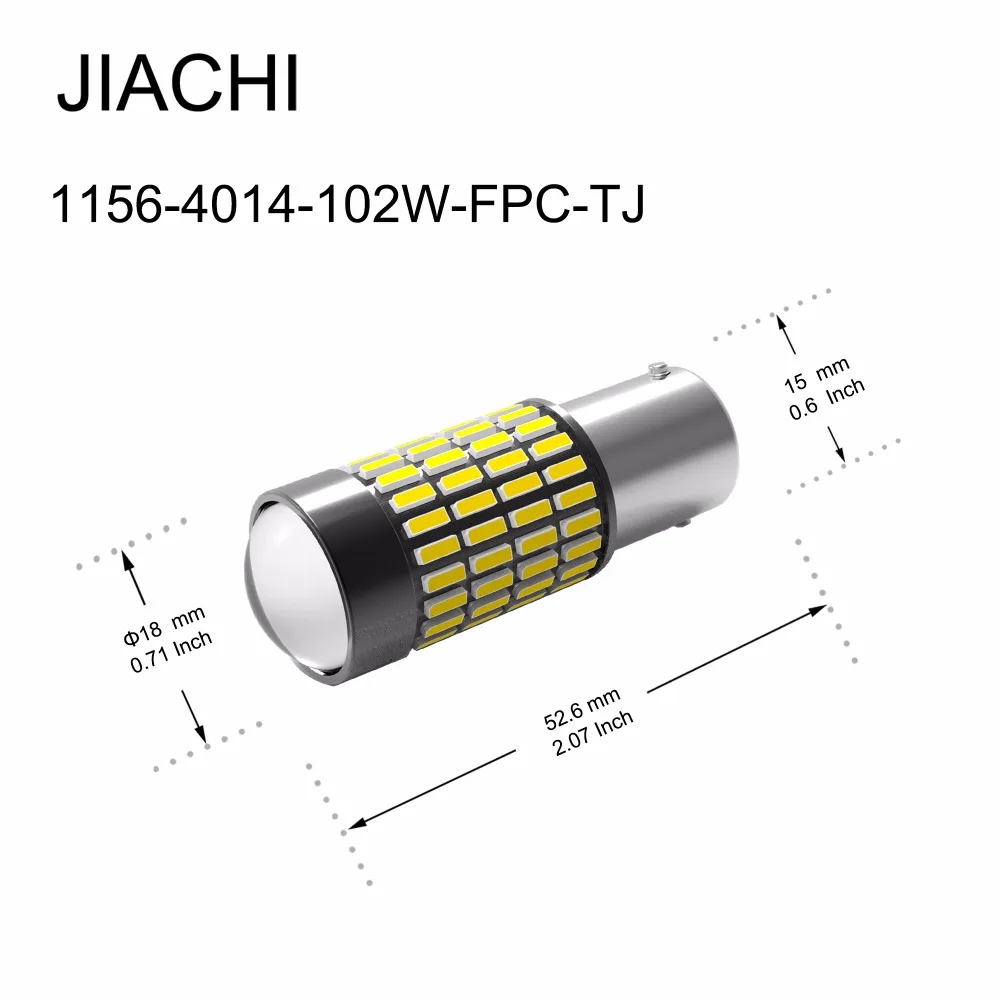 JIACHI 100 x светодиодный фонарь для авто P21W светодиодный 1156 BA15S 4014SMD 102 Chipests для поворотников задняя парковка свет супер белый 12 В 24 В