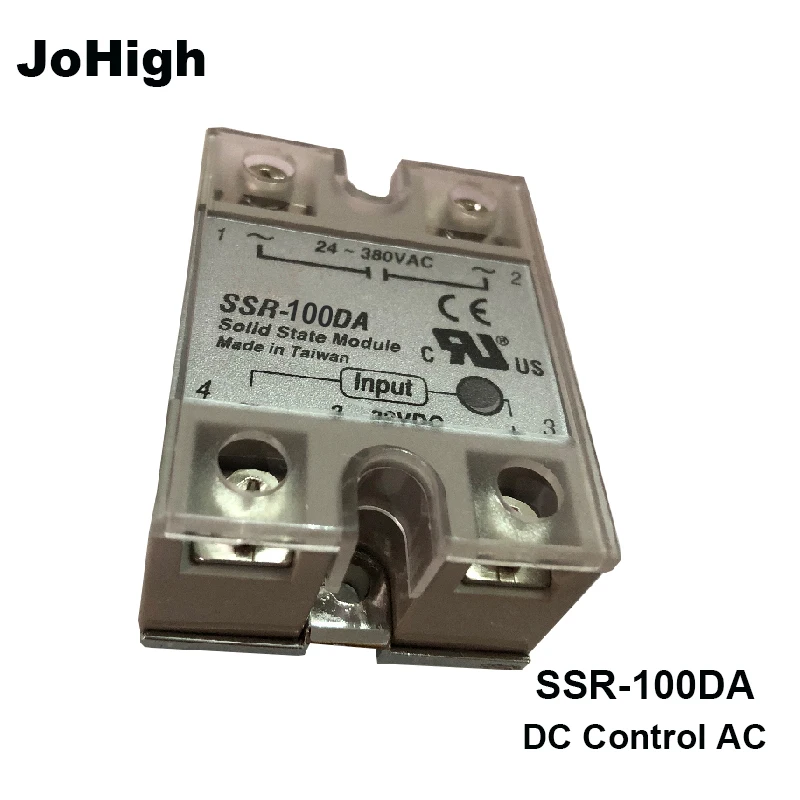 

JoHigh 1 PC DC To AC 3-32VDC To 24-380VAC Big Current Relay 100A Relay 220v With Transparent Plastic cover
