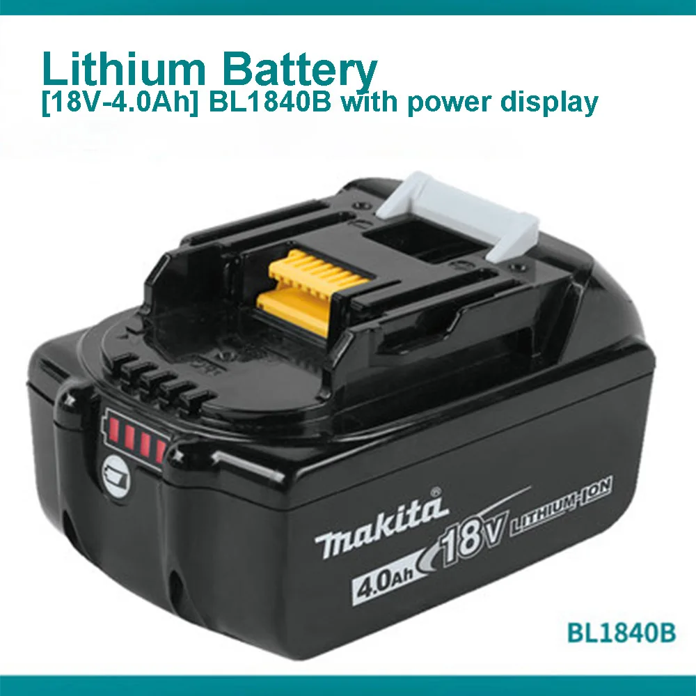 Япония Makita 18 В литиевая батарея BL1830/40/50B зарядка электроинструмент аксессуары батарея BL1815N заряд дисплей - Цвет: 18V-4.0Ah BL1840B