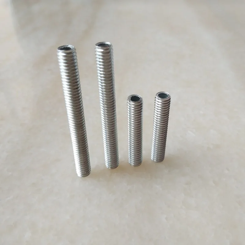 10pcs Metric M6 Threaded Hollow Tube Rod 10-160mm Whole Thread DIY Lighting Accessories Tooth Tube for Home Improvement led lamp accessories