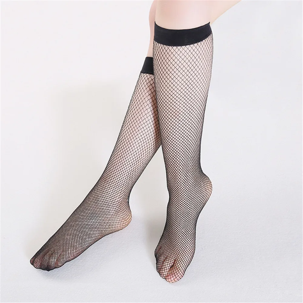 Новые женские модные нейлоновые черные чулки под колено в сеточку - Цвет: Small Net