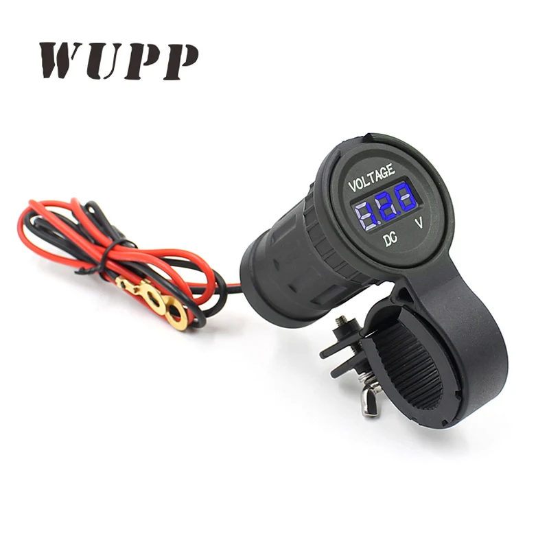 WUPP Motorcycle Waterproof Voltmeter Blue Digital Led Display Voltage