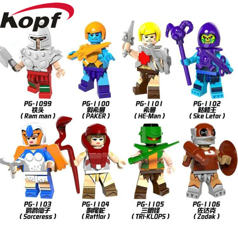 

PG8089 Zodak Rattlor HE-Man MASTERS Ram Man PAKER Ske Letor TRI-KLOPS Building Blocks Bricks Education For Children Gift Toys