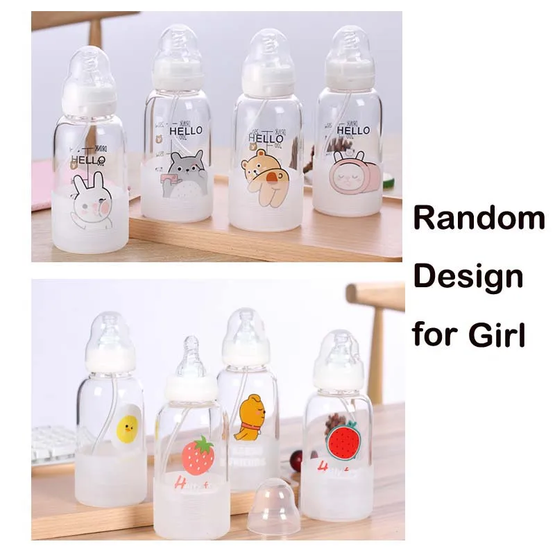 Random for Girl Чашка для кормления детей, стакан для воды, чашка для молока, мягкая соска, рот утконоса, непроливайка, детские бутылочки для кормления, чашки 300 мл - Цвет: Random for Girl