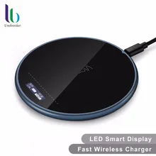 UNIBROTHER Wireless Charger with Smart Display,10W Ultra Silm Fast Charging Pad for Apple iPhoneX, iPhone 8 8 Plus,Samsung Note8