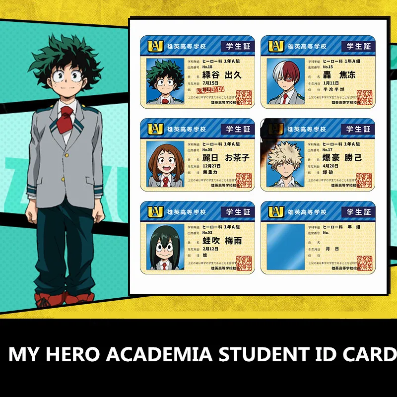 My Hero Academy Midoriya izku реквизит для косплея Bakugou katsuki Todoroki Shouto Boku no Hero Academy студенческий ID держатель для карт