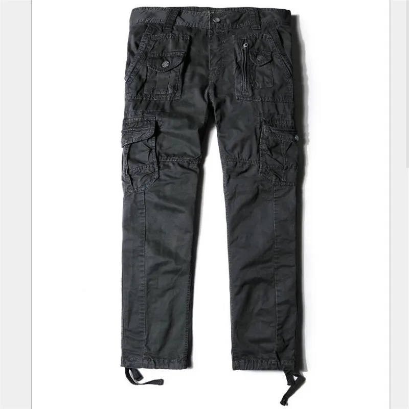 Новые мужские военные карго Брюки Твердые Хаки дышащие летние большие размеры мульти карман длинные брюки Горячая Распродажа сплайсированные Панталоны Homme - Цвет: Charcoal grey