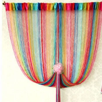 

Curtain Line 95cm * 200cm Rainbow With 6 Colors Curtains In The Living Room Bedroom Door Home Decorative