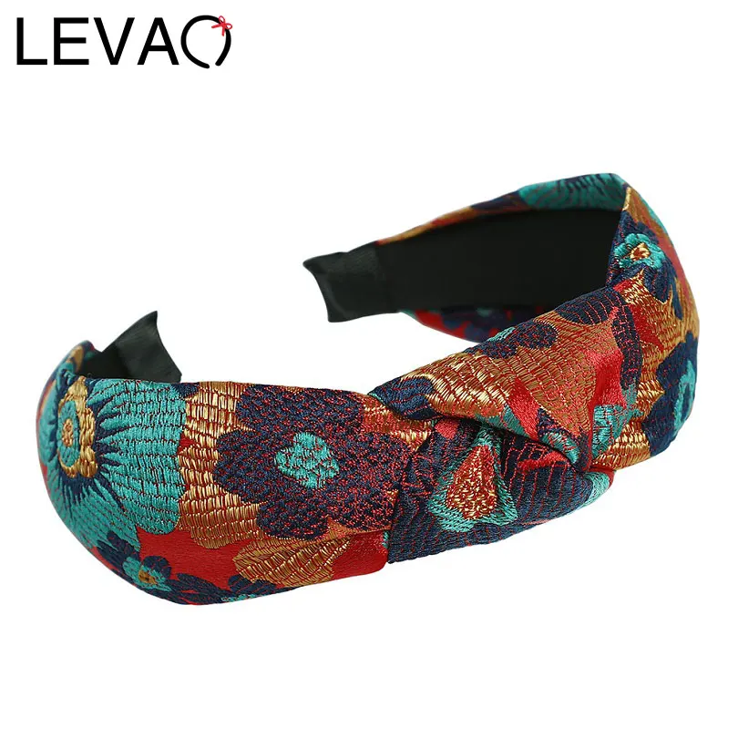 

2019 New Bohemian Cute Knot Plastic Hairbands Headbands for Women Girls Fabric Floral Print Hairband Wide Hair Band Accessories