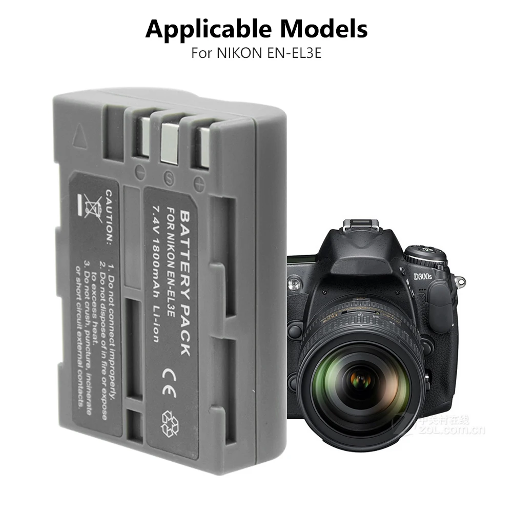 Перезаряжаемые EN-EL3E EN-EL3A Li-Po литий 1800 mAh Батарея для Nikon D90 D80 D70 D50 D100 D200 D300 bateria батареи