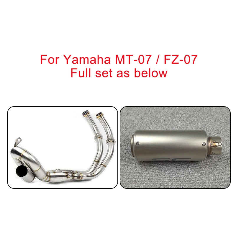 MTCLUB мотоцикл полный набор глушитель выхлопной системы для Yamaha MT 07 FZ MT07 FZ07 XSR700 2013