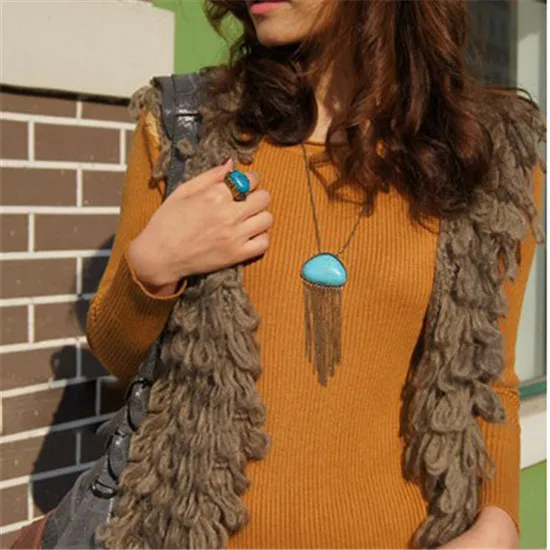 

H:HYDE Bohemian Gypsy Colar Vintage Collier Maxi Statement Necklaces & Pendants Beads Leaf Tassel Choker Necklace Collares