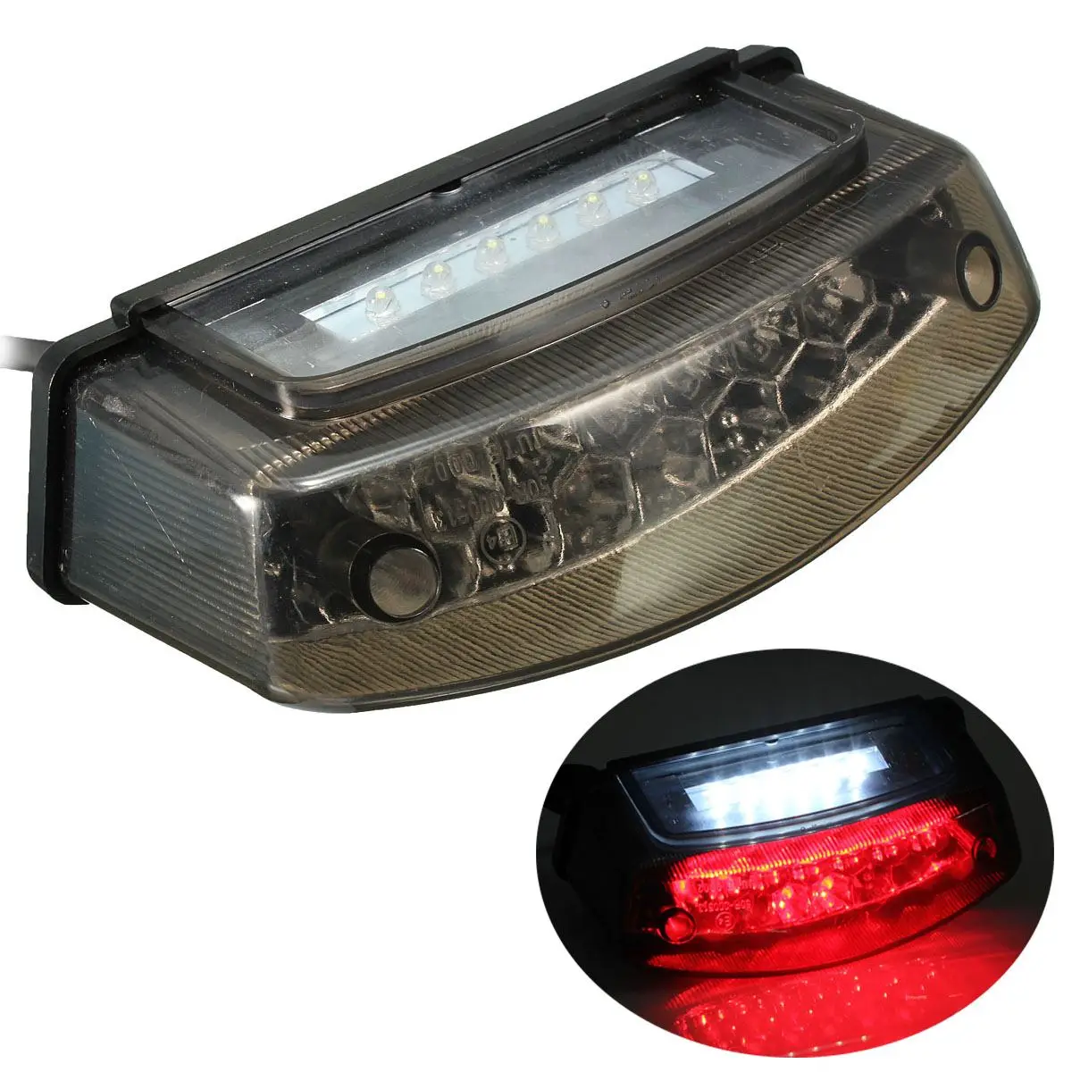 12V LED Universal Motorcycle Tail Brake Light License Plate font b Lamp b font Rear Stop