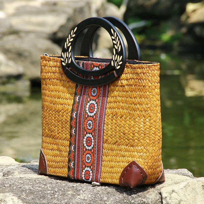 Thai version of the straw bag female handbag retro fashion rattan grass