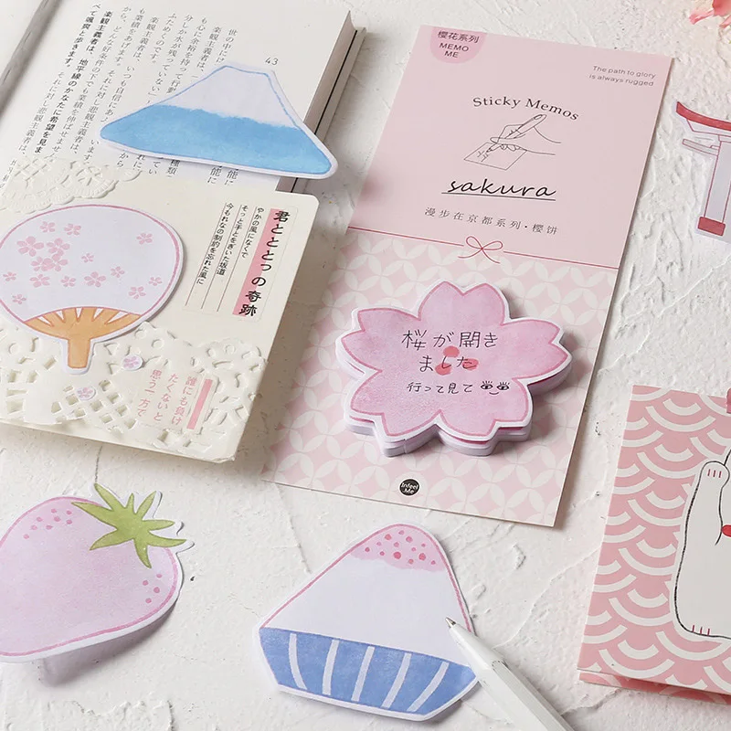 

30Sheets Creative Notepads Kawaii Cherry Memo Pads Cute Cat Sticky Notes For Kids Gifts School Office Supplies Stationery