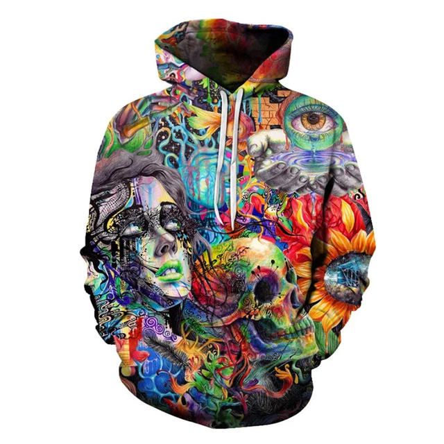 Skull Printed Hoodies 3D Men Women Sweatshirts Novelty Streetwear