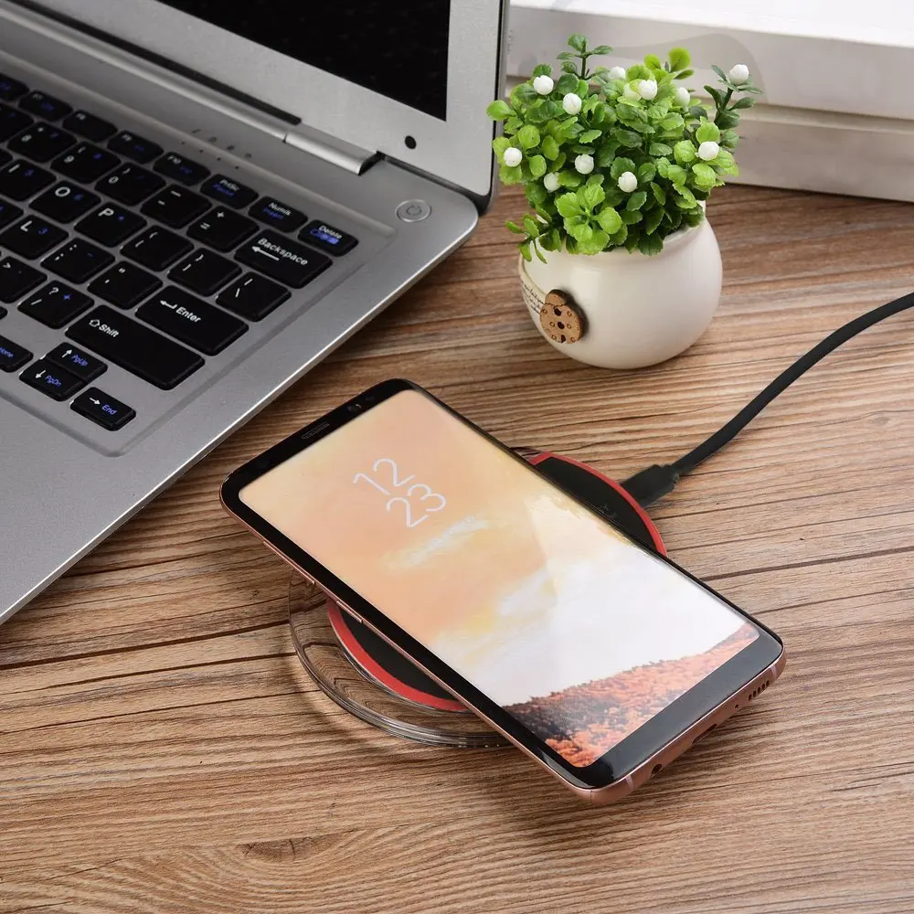 Беспроводное быстрое портативное зарядное устройство Qi для iPhone8 8 + X SumsangS7 S8 S9