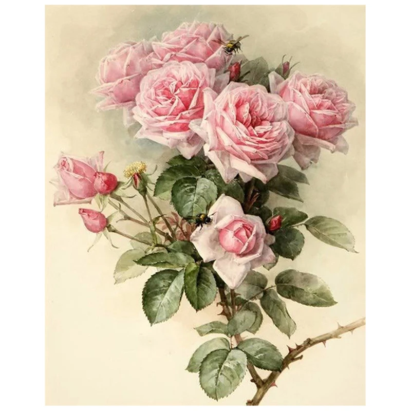 

Cross Stitch DIY Painting 5D Diamond Home Decoratin Plant Rose Picture Embroidery Pattern Wall Sticker Mosaic Full Square Drill