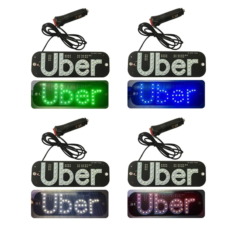 

Taxi Led Light for Uber Sign Acrylic Car Rideshare Light colorful Taxi Led Light for Inside Window Logo Windshield