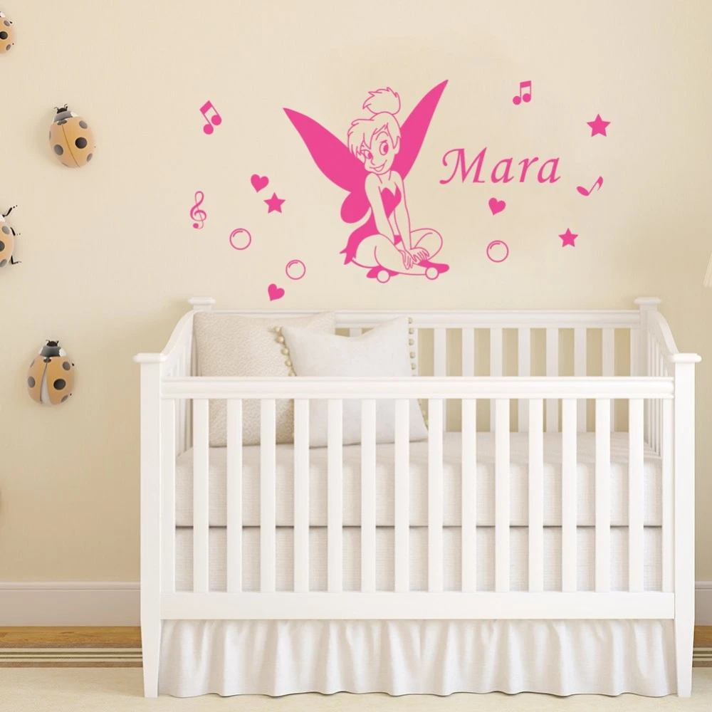 Personalized Girls Name Wall Decals For Kids Room Fairy Vinyl Wall Stickers Home Decoration Decor Mural Aliexpress Home Garden