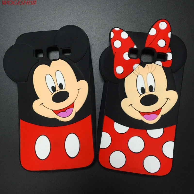 

3D Cute Cartoon Smiling Minnie Mickey Case Soft Silicone Cover For Samsung Galaxy Grand 2 Duos G7100 G7102 G7105 G710 G7106 7016