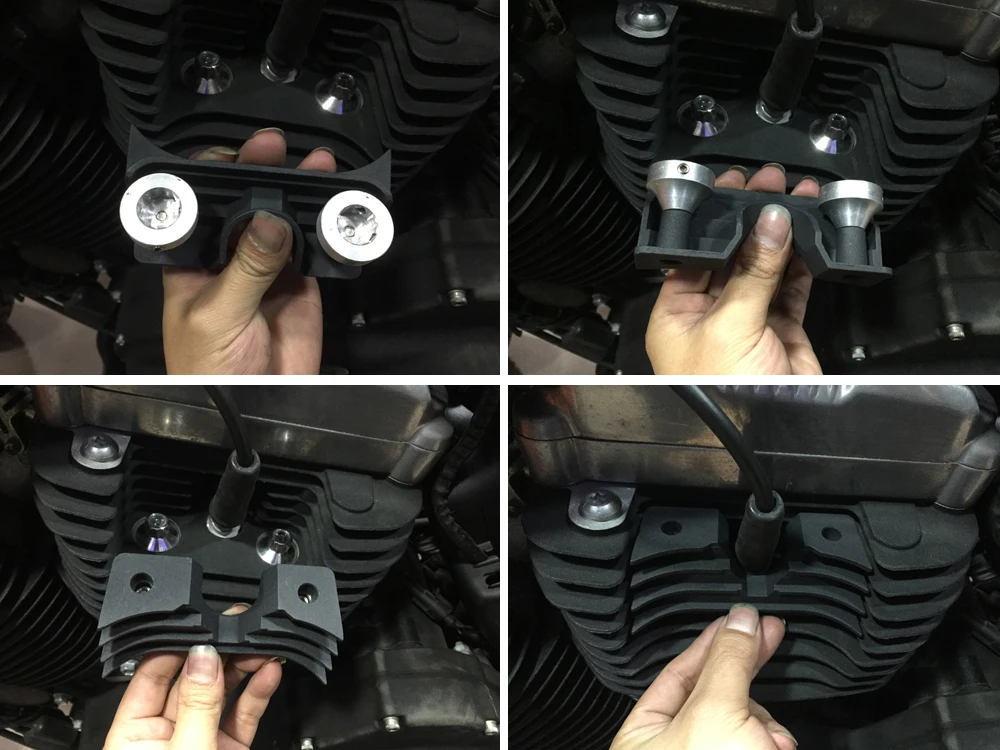 Black Finned Spark Plug HeadBolt Covers For Harley 2004UP Sportster XL 1200 883