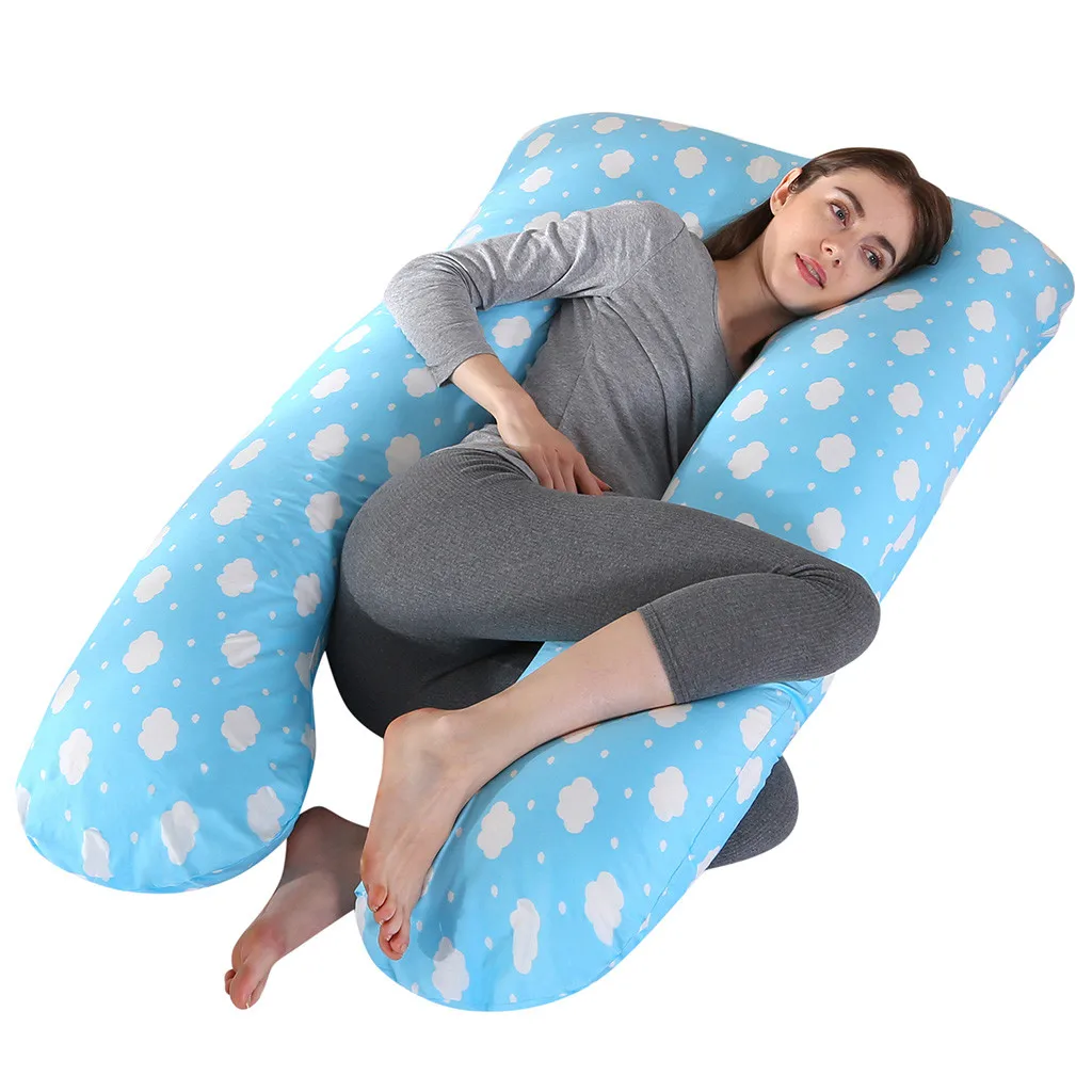 Новая подушка для сна с принтом для беременных женщин, наволочка из хлопка, u-образные подушки для беременных боковые шпалы, постельные принадлежности