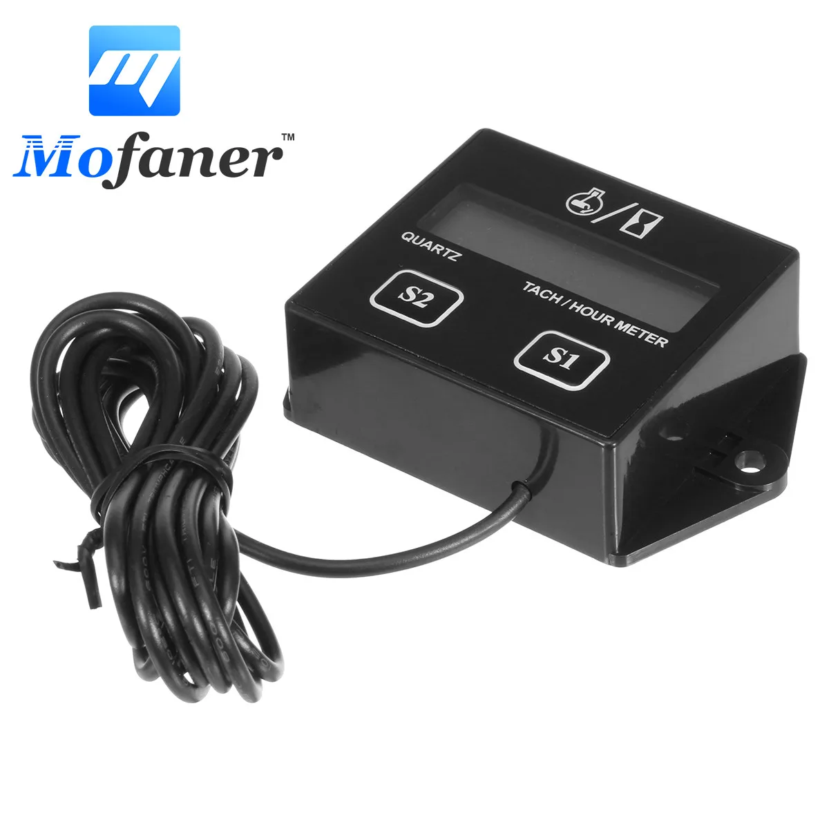 

Mofaner Motorcycle LCD Digital Tachometer Induction Counter Tach/Hour Meter Gas Engine