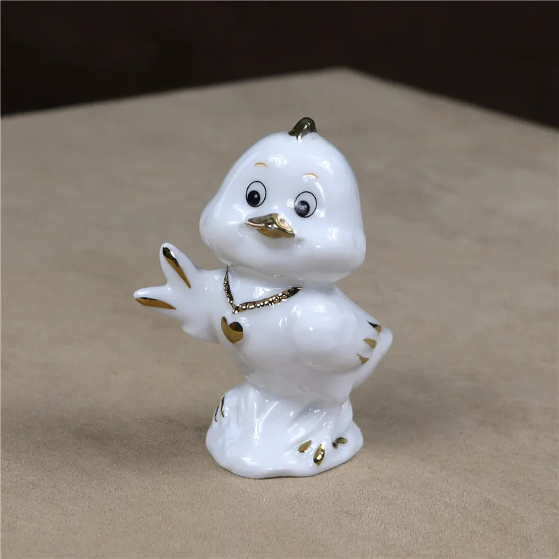

Chubby Porcelain Chick Miniature Ceramic Chicken Figurine Girlfriend Room Decor Gift Craft Mini Ornament Banker Lady Salesman
